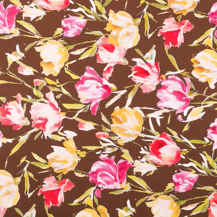 Бумага для декорирования, "Эустомы", зелёный, 0,7 х 10 м