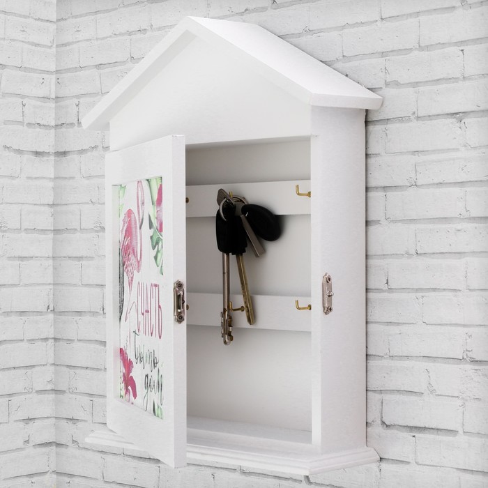 Ключница шкаф "Счастье быть дома", 30 х 22 см