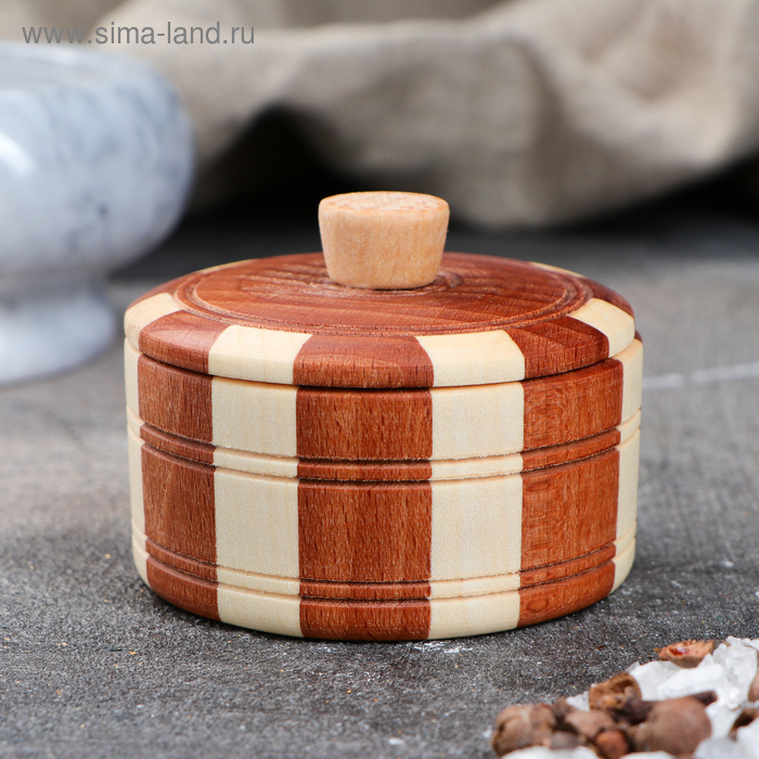 

Солонка, с полосками "Славянская", 7х3,5 см, массив бука