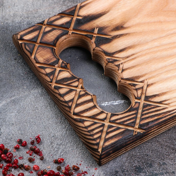 Доска авторская для подачи и нарезки №9, массив ясеня, 40х15 см