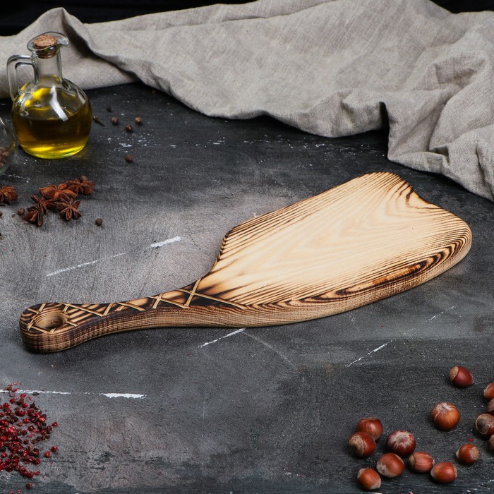 Доска авторская для подачи и нарезки №10, массив ясеня, 40х15 см