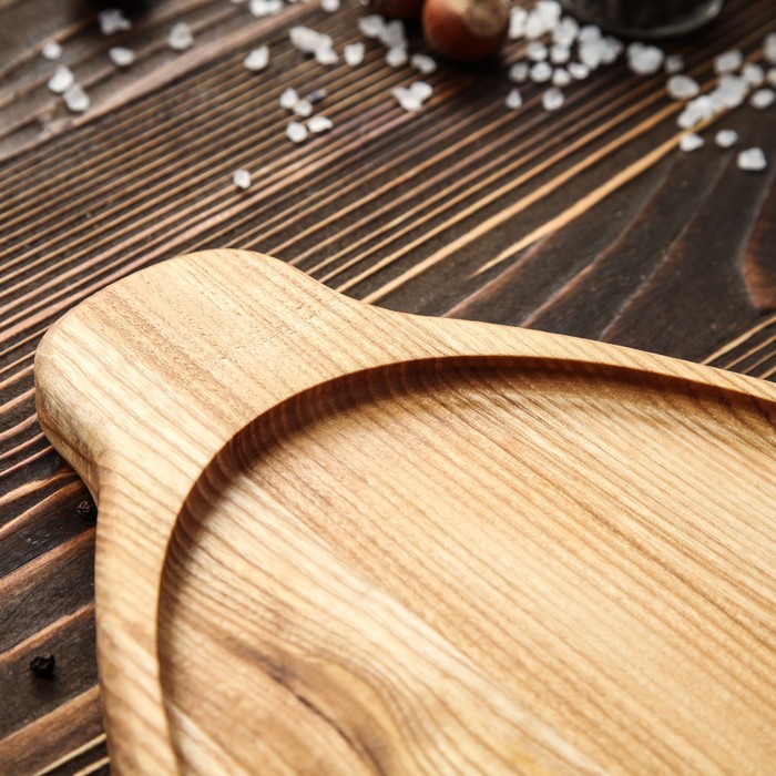 Блюдо для подачи закусок "Хачапури", массив ясеня, 40х20 см