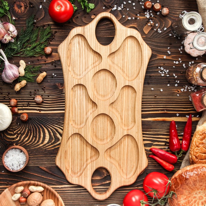 Поднос для закусок "Скандинавский", массив ясеня 50х25 см