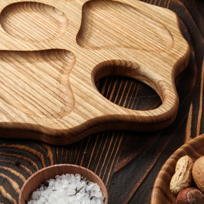 Поднос для закусок "Скандинавский", массив ясеня 50х25 см