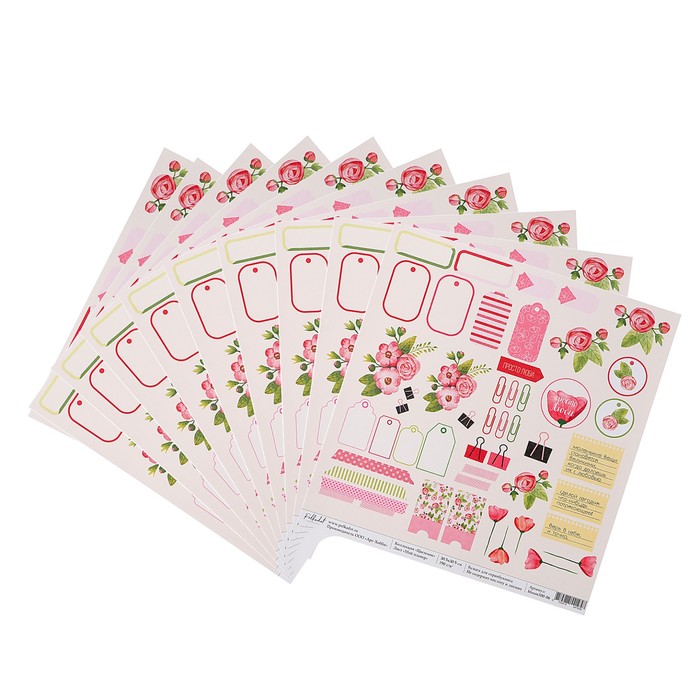 Бумага для скрапбукинга "Мой планер "Цветение" 30.5х30.5 см, 190 гр/м2