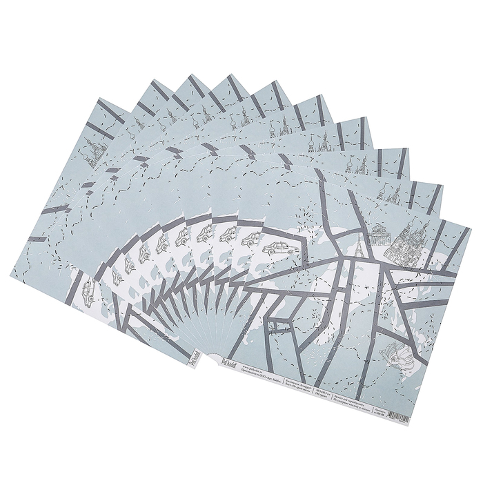 Бумага для скрапбукинга "На краю света "Scrapgirl" 30.5х30.5 см, 190 гр/м2