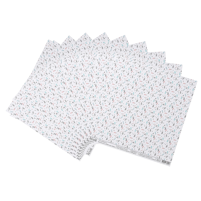 Бумага для скрапбукинга "Кнопки и скрепки "#школа" 30.5х30.5 см, 190 гр/м2