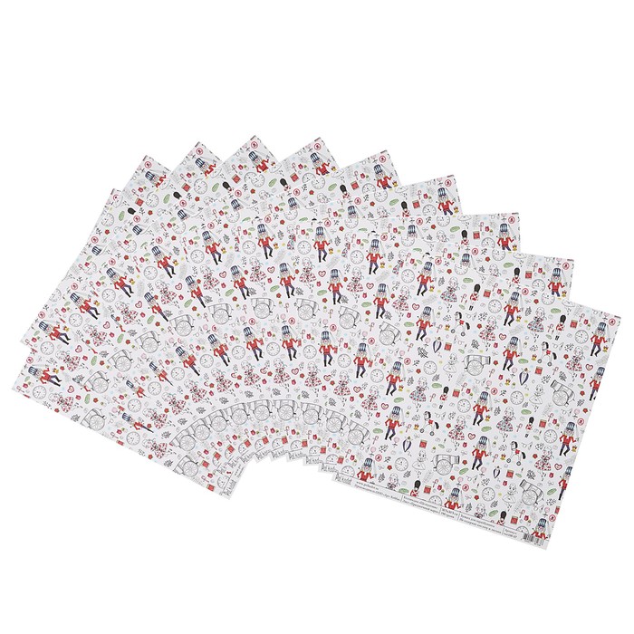 Бумага для скрапбукинга "Праздничный марш "Щелкунчик" 30.5х30.5 см, 190 гр/м2