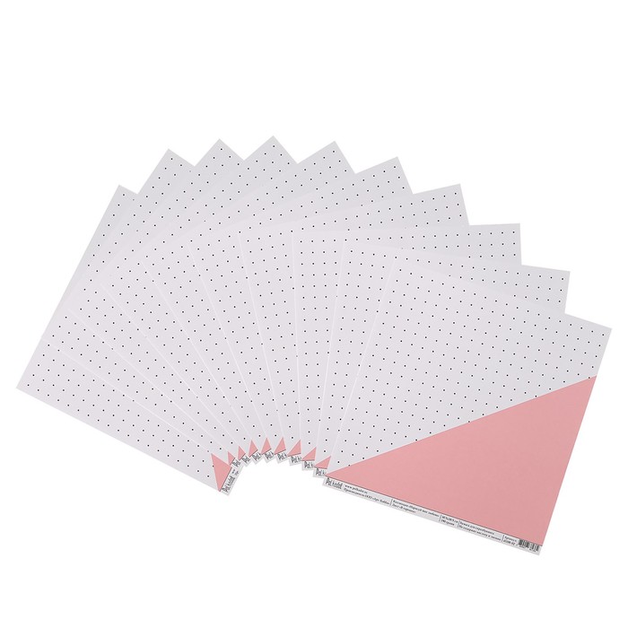 Бумага для скрапбукинга "В горошек "Нарисуй мне любовь" 30.5х30.5 см, 190 гр/м2