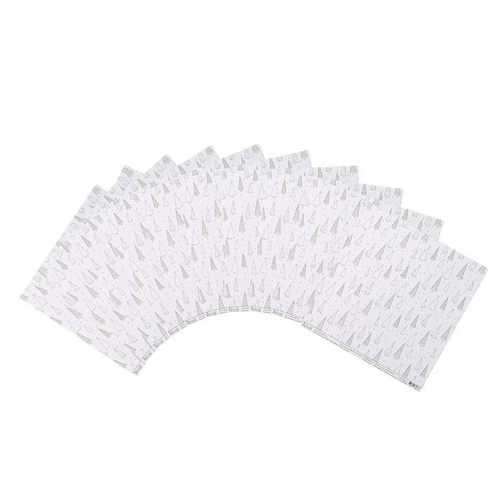 Бумага для скрапбукинга "Ёлки "Время снежинок" 30.5х30.5 см, 190 гр/м2