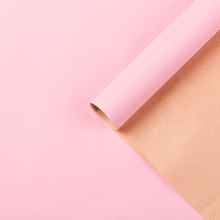 Бумага для декорирования крафт, IRIS, розовый, 0,7 х 2 м