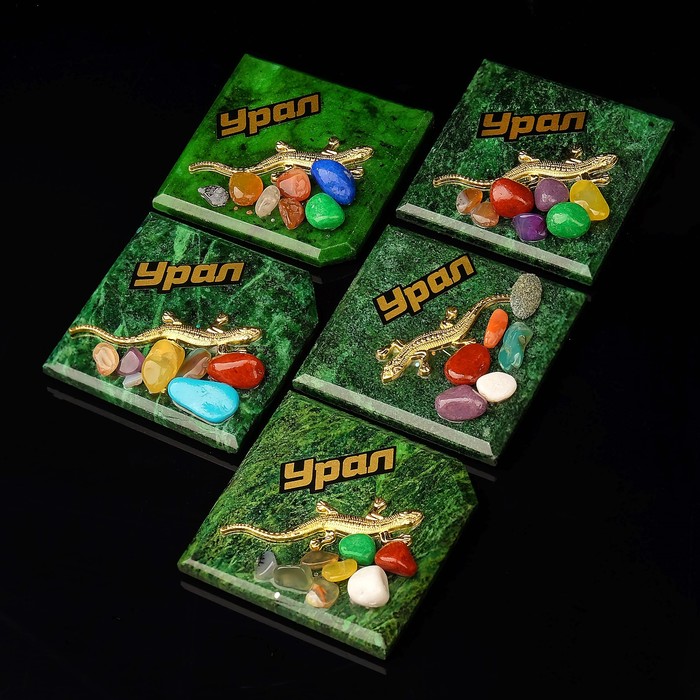 Магнит "Зелёный", с камнем, микс