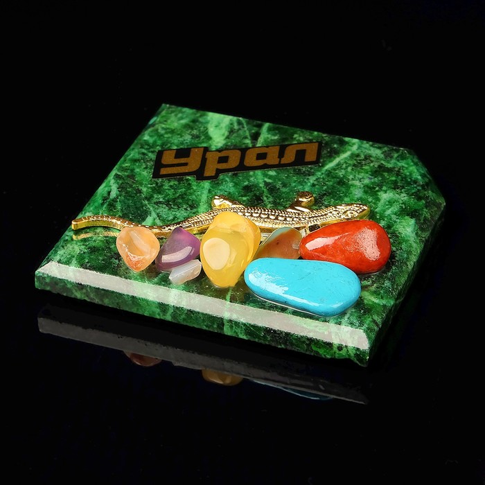 Магнит "Зелёный", с камнем, микс
