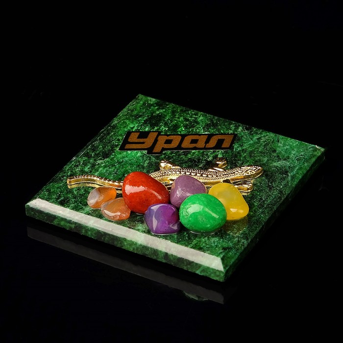 Магнит "Зелёный", с камнем, микс