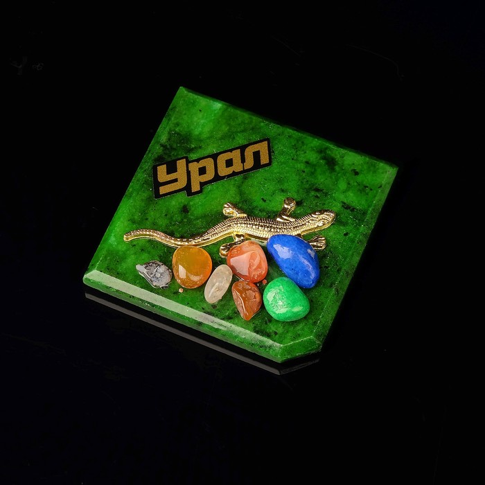 Магнит "Зелёный", с камнем, микс