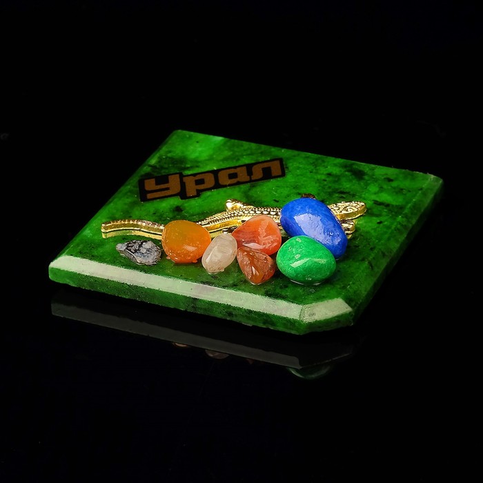 Магнит "Зелёный", с камнем, микс