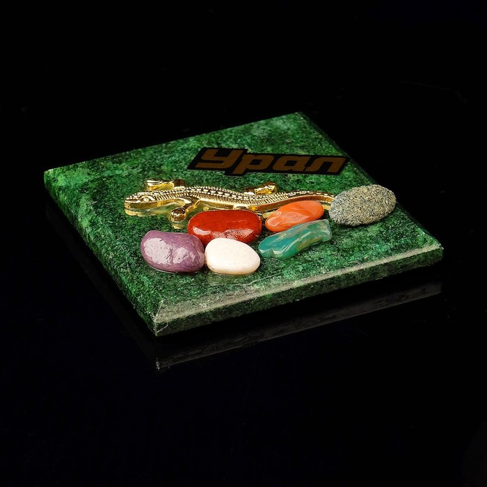 Магнит "Зелёный", с камнем, микс