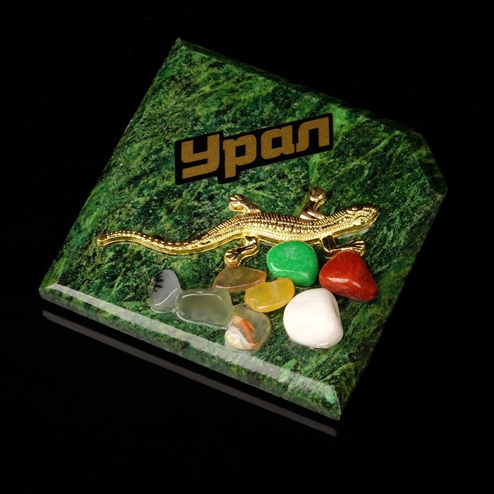 Магнит "Зелёный", с камнем, микс