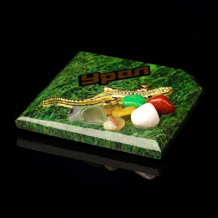 Магнит "Зелёный", с камнем, микс