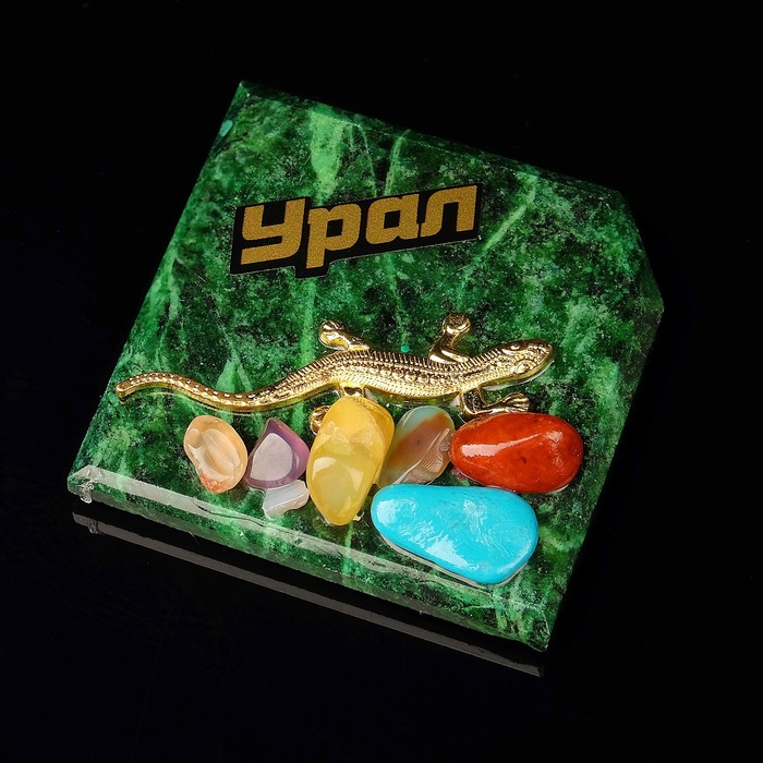 Магнит "Зелёный", с камнем, микс