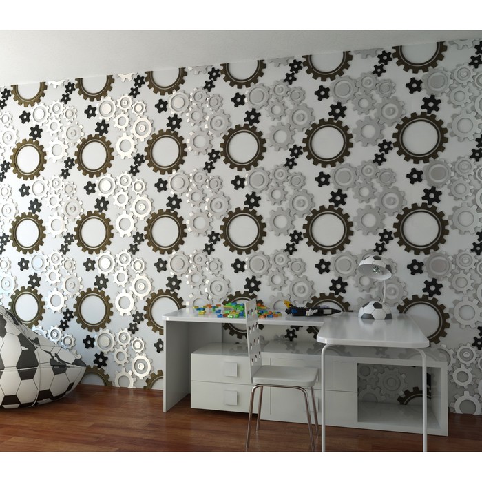 Гипсовая 3D панель Mehanik 700х700