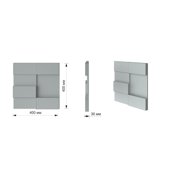 Гипсовая 3D панель Module 400х400