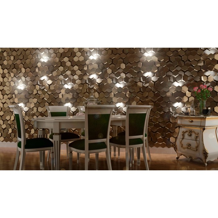 Гипсовая 3D панель со светильником Intens-Bra 700х700