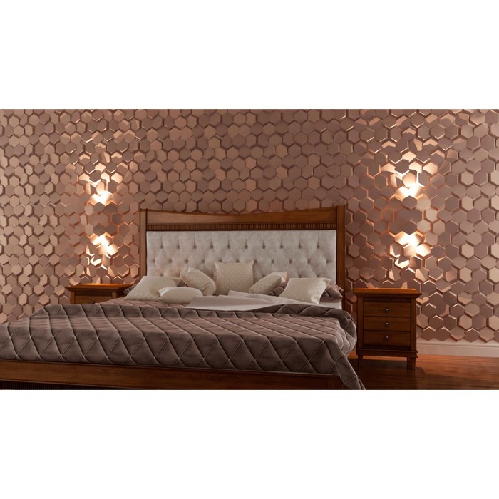 Гипсовая 3D панель со светильником Intens-Bra 700х700