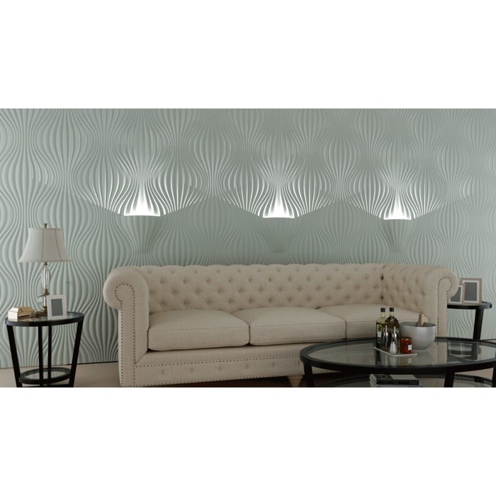 Гипсовая 3D панель со светильником Vector-Bra 700х700