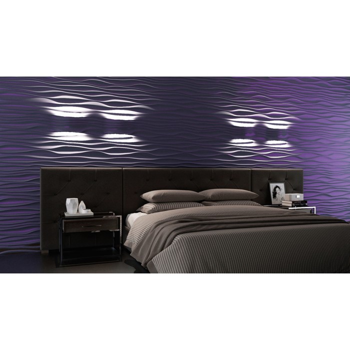 Гипсовая 3D панель со светильником Line-Bra 700х700