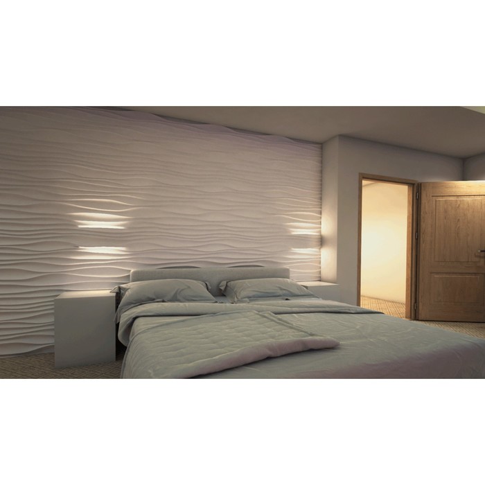 Гипсовая 3D панель со светильником Line-Bra 700х700