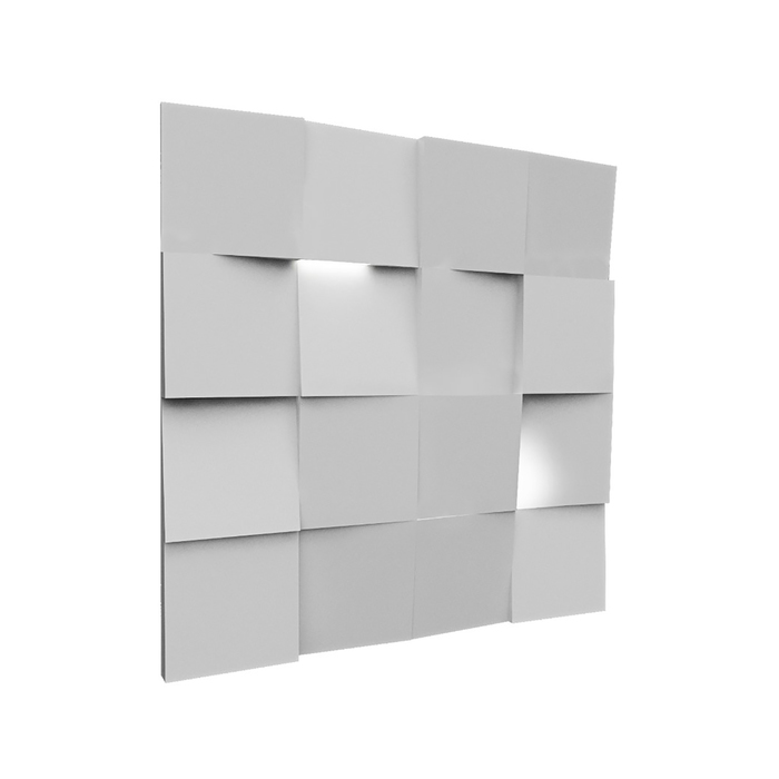 Гипсовая 3D панель со светильником Quadro-light 700х700