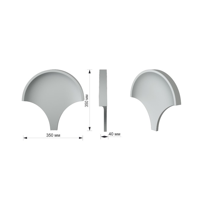 Мозаичная 3D панель Fish 350х350