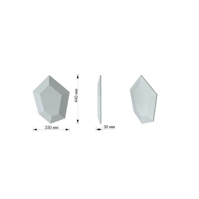 Мозаичная 3D панель Stone 330х440