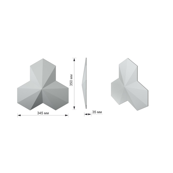 Мозаичная 3D панель Origami 345х350