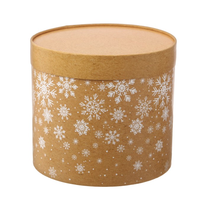 Круглая подарочная коробка «Шишки», 17,5 × 20 см