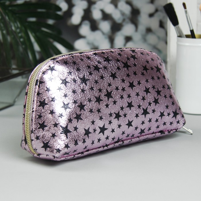 Косметичка дорожная «Звездопад», отдел на молнии, цвет розовый