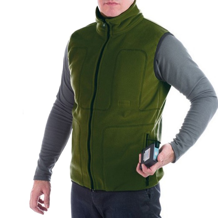 Жилет флисовый "хаки", с подогревом RedLaika RL-05, 64-66, 3-USB модуля,без аккумулятора