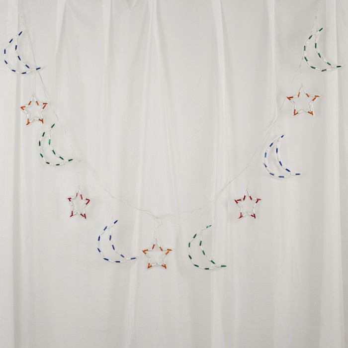 БАХРОМА, Ш:2,3м,В:0,25,"Звезда и фонарь" 12 фигур Н.Б. 120 ламп,к.8р,МУЛЬТИ