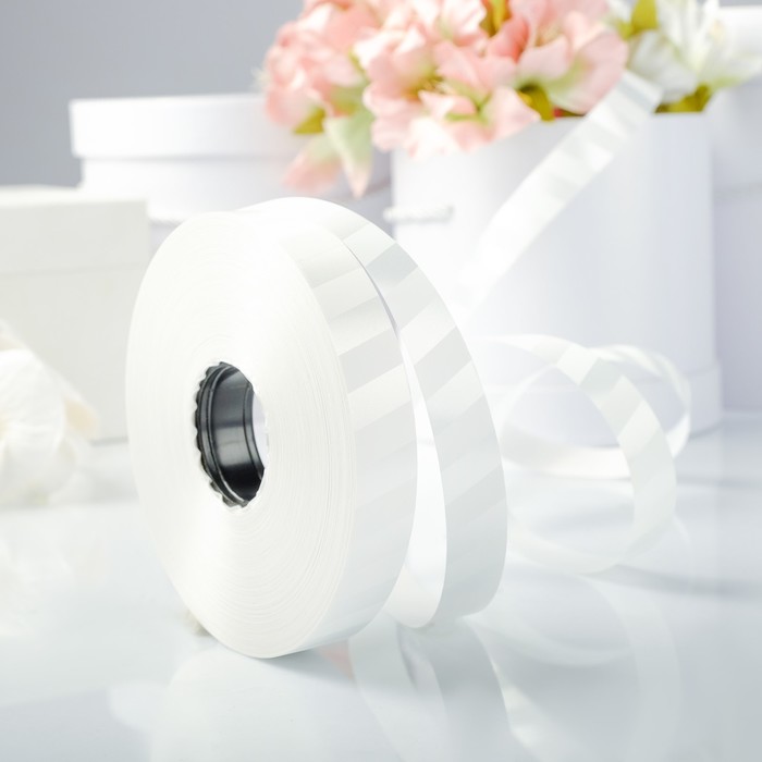 Лента декоративная &quot;Диагональ&quot;, белая, 19 мм х 100 м