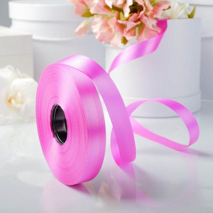 Лента декоративная "Сенсация", фуксия, 19 мм х 100 м