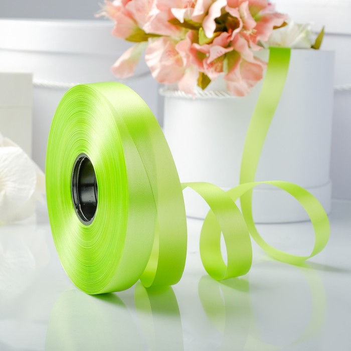 Лента декоративная "Сенсация", салатовая, 19 мм х 100 м