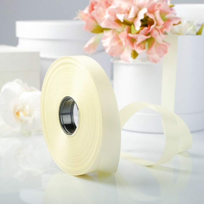 Лента декоративная "Сенсация", светло-желтая, 19 мм х 100 м