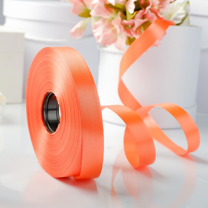 Лента декоративная "Сенсация", оранжевая, 19 мм х 100 м
