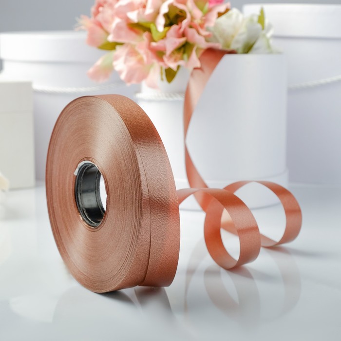 Лента декоративная "Сенсация", коричневая, 19 мм х 100 м