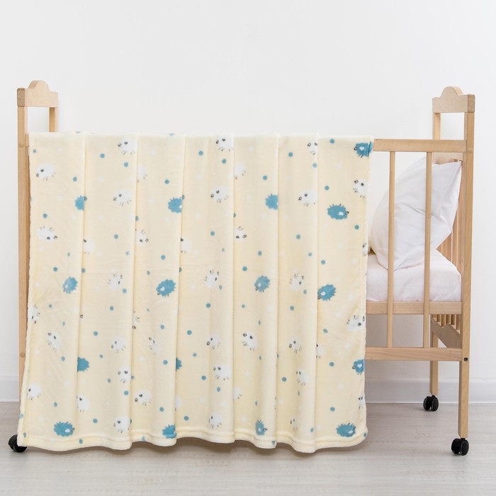 Плед "Барашки" цв.бежевый 75*105 см, корал-флис, 230 г/м2, 100% пэ