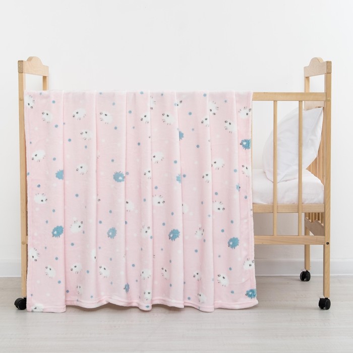 Плед "Барашки" цв.розовый 75*105 см, корал-флис, 230 г/м2, 100% пэ