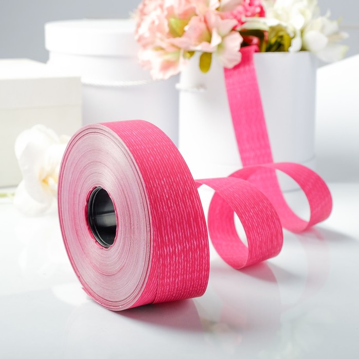 Лента декоративная, LYNN, двусторонняя, пурпурная, 34 мм х 100 м