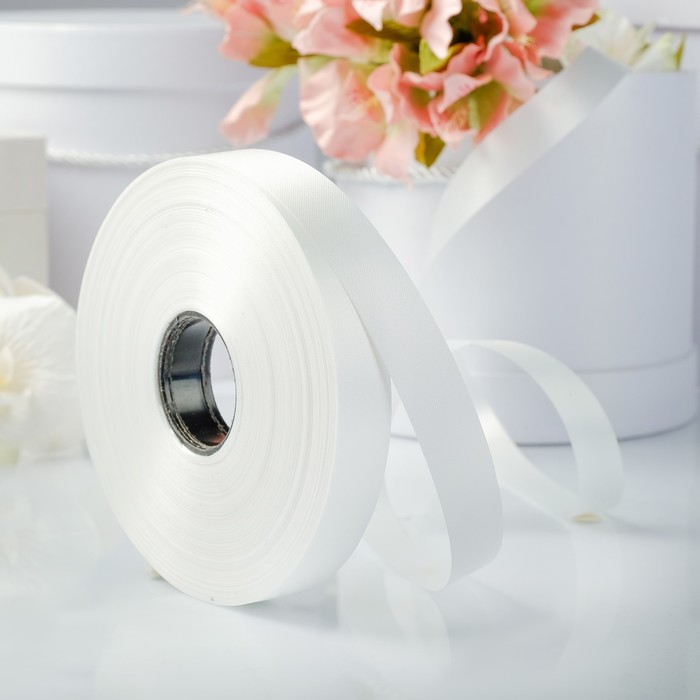 Лента декоративная "Сенсация", белая, 19 мм х 100 м