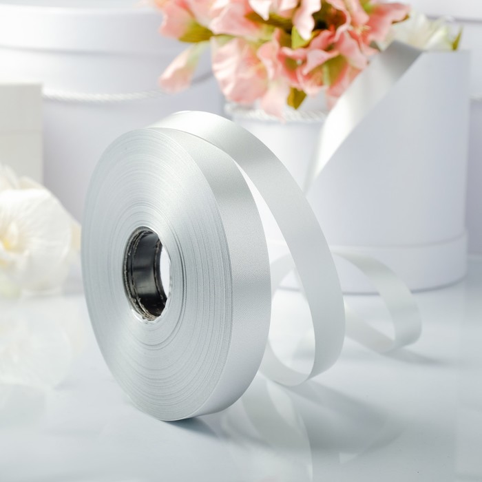 Лента декоративная "Сенсация", серебряная, 19 мм х 100 м
